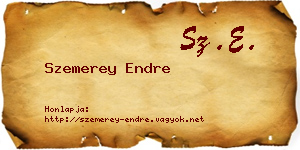Szemerey Endre névjegykártya